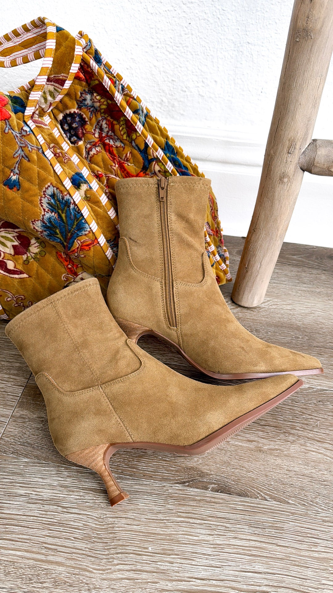 The Classic Heeled Bootie, Tan