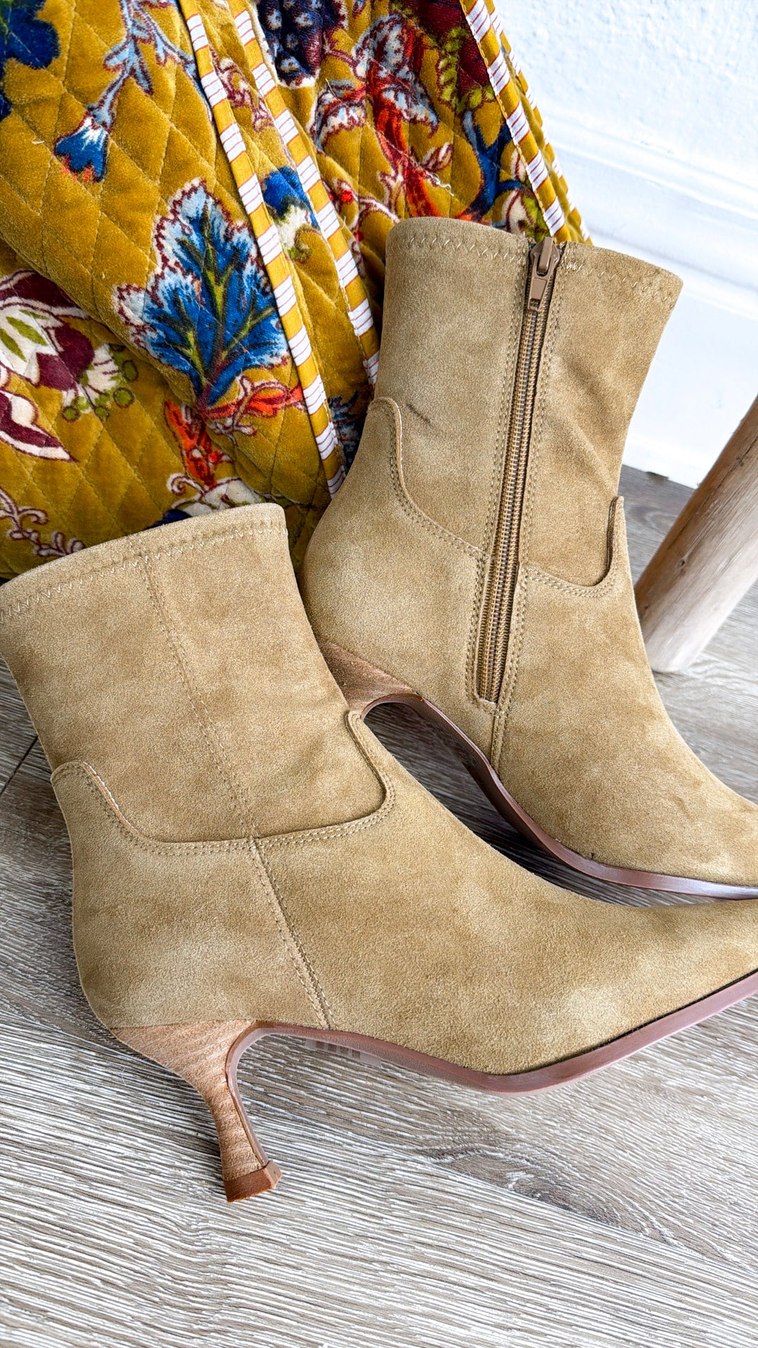 The Classic Heeled Bootie, Tan