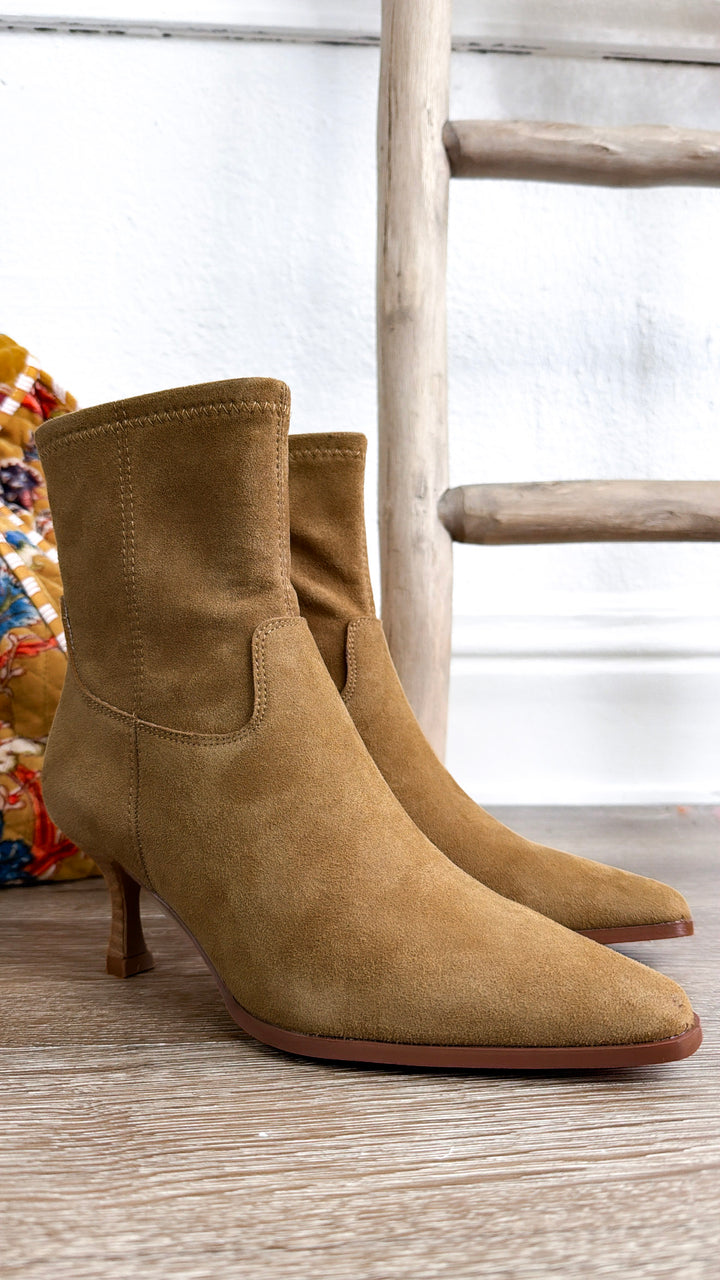 The Classic Heeled Bootie, Tan
