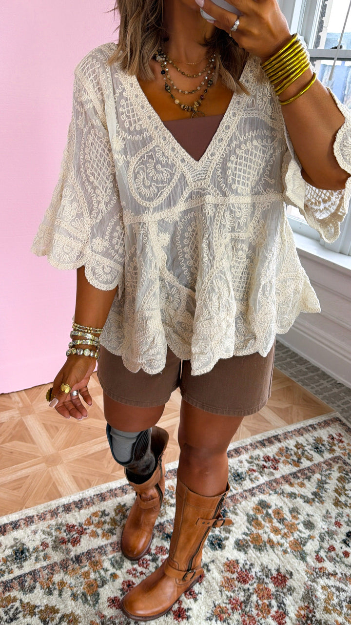 Easy Breeze Texture Blouse, Natural