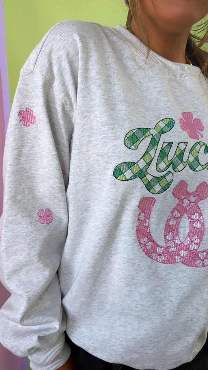 Clover Club Crewneck, H.Grey