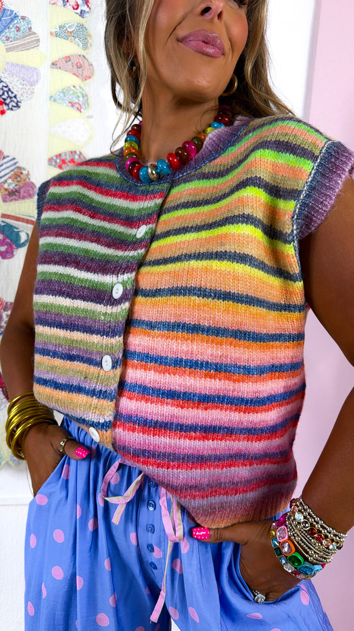 Rainbow Skies Sweater Vest, Sky/Purple