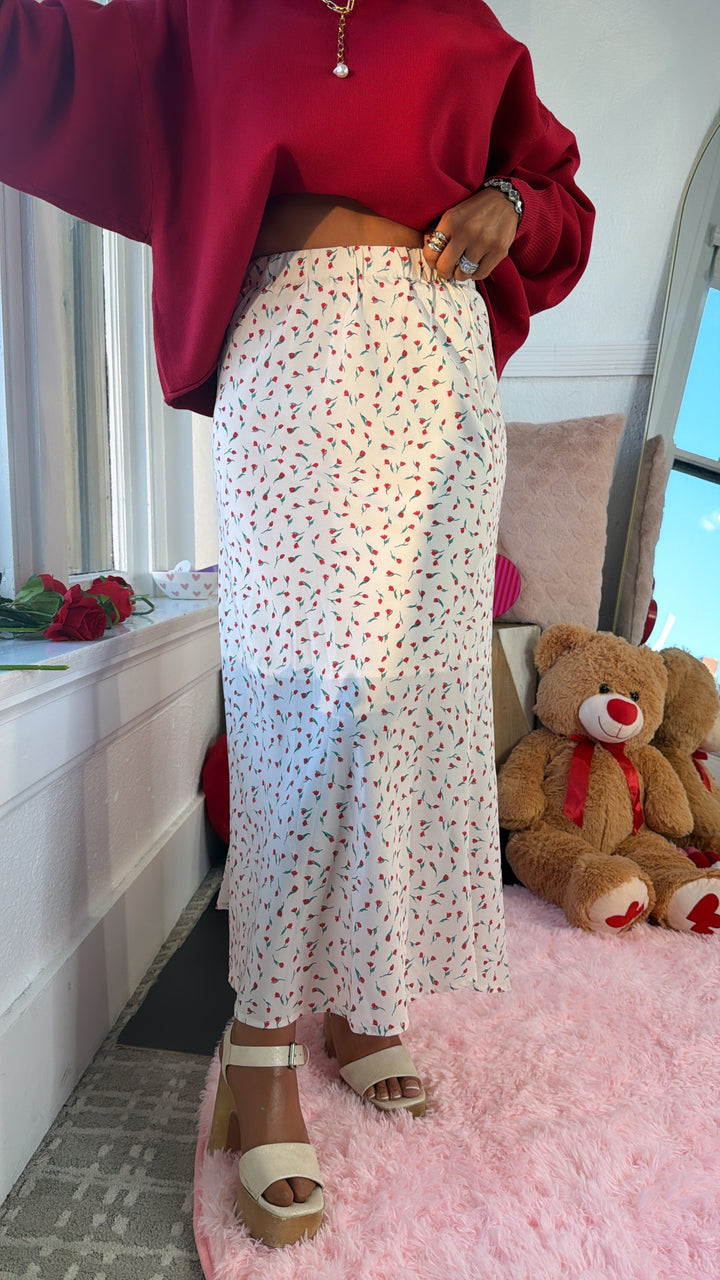 Here To Charm Floral Maxi Pencil Skirt