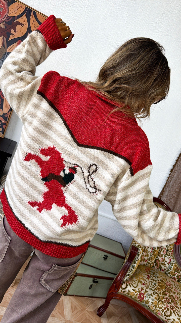 Antique Cowboy Quater Zip, Chilli