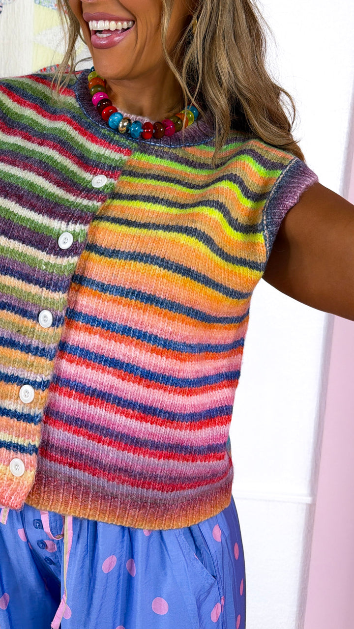 Rainbow Skies Sweater Vest, Sky/Purple