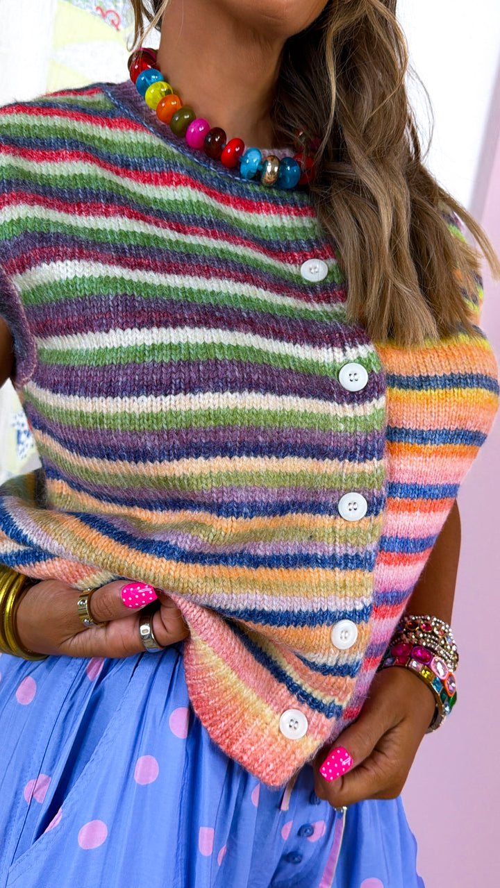 Rainbow Skies Sweater Vest, Sky/Purple