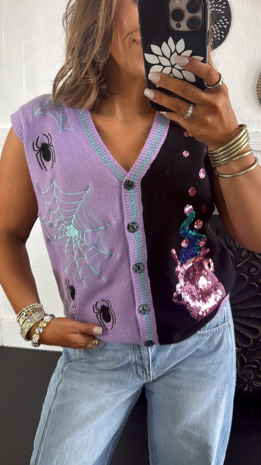 Sweet & Spooky Sweater Vest, Black