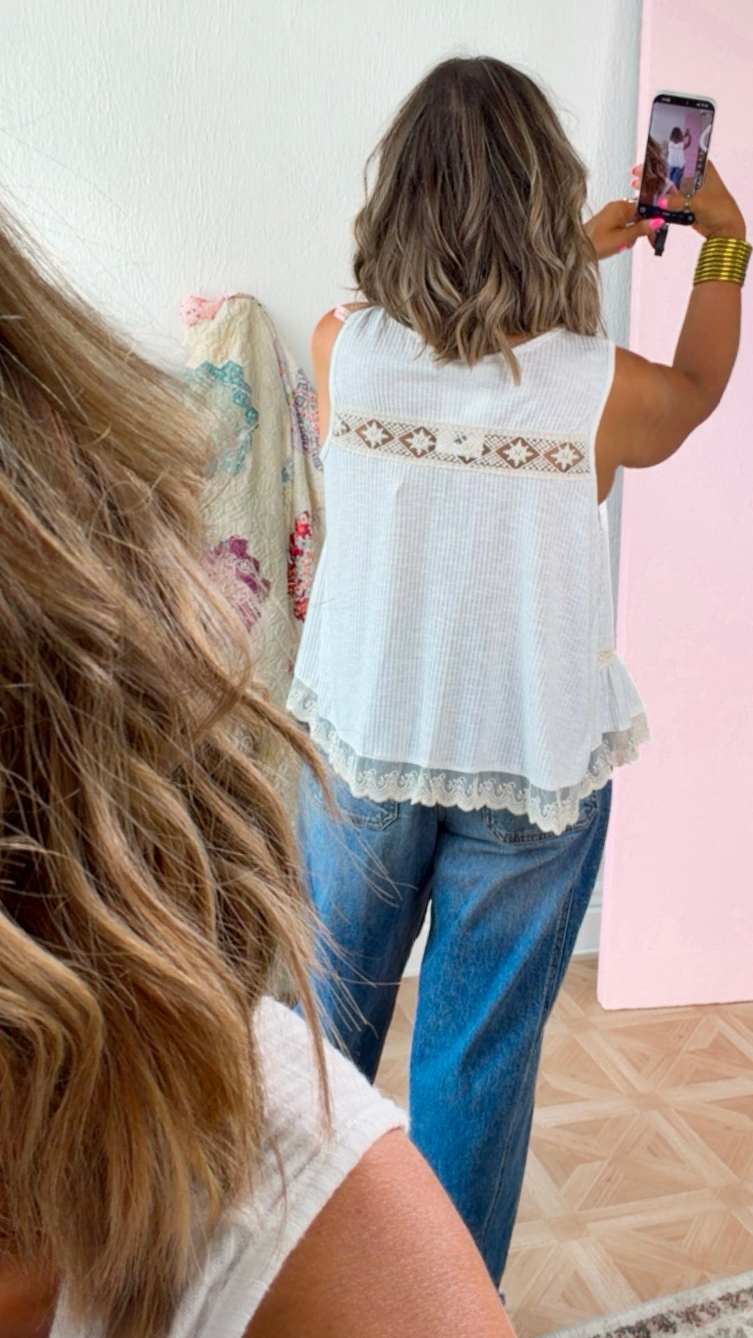 Cassia Button Tank, Ivory