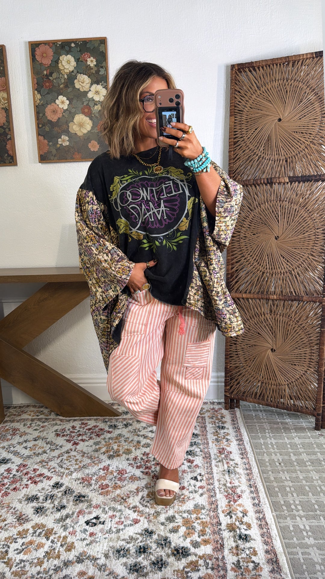 Silver Springs Poncho Top, Black