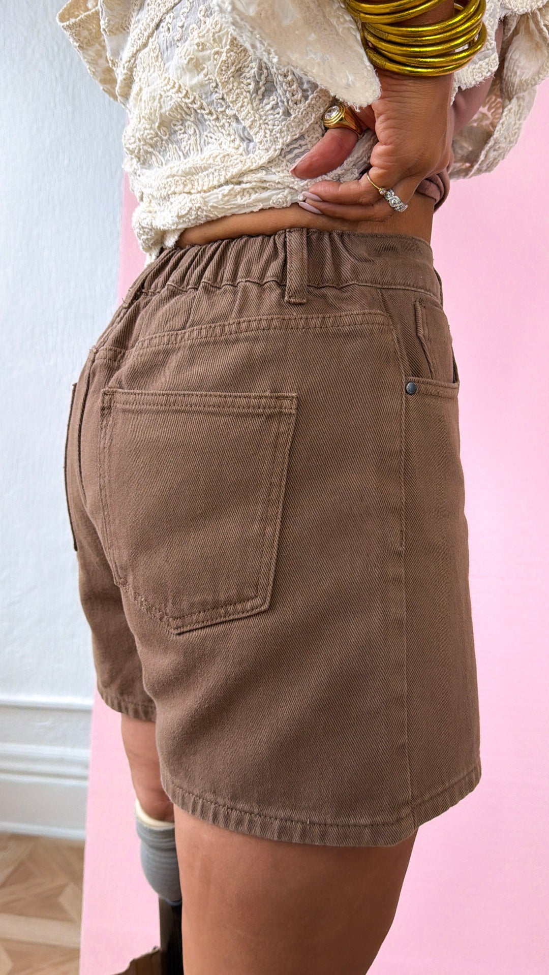 Sunny Street Denim Shorts, Choco