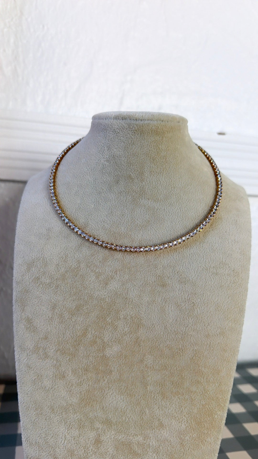 Luxe Tennis Necklace, Gold