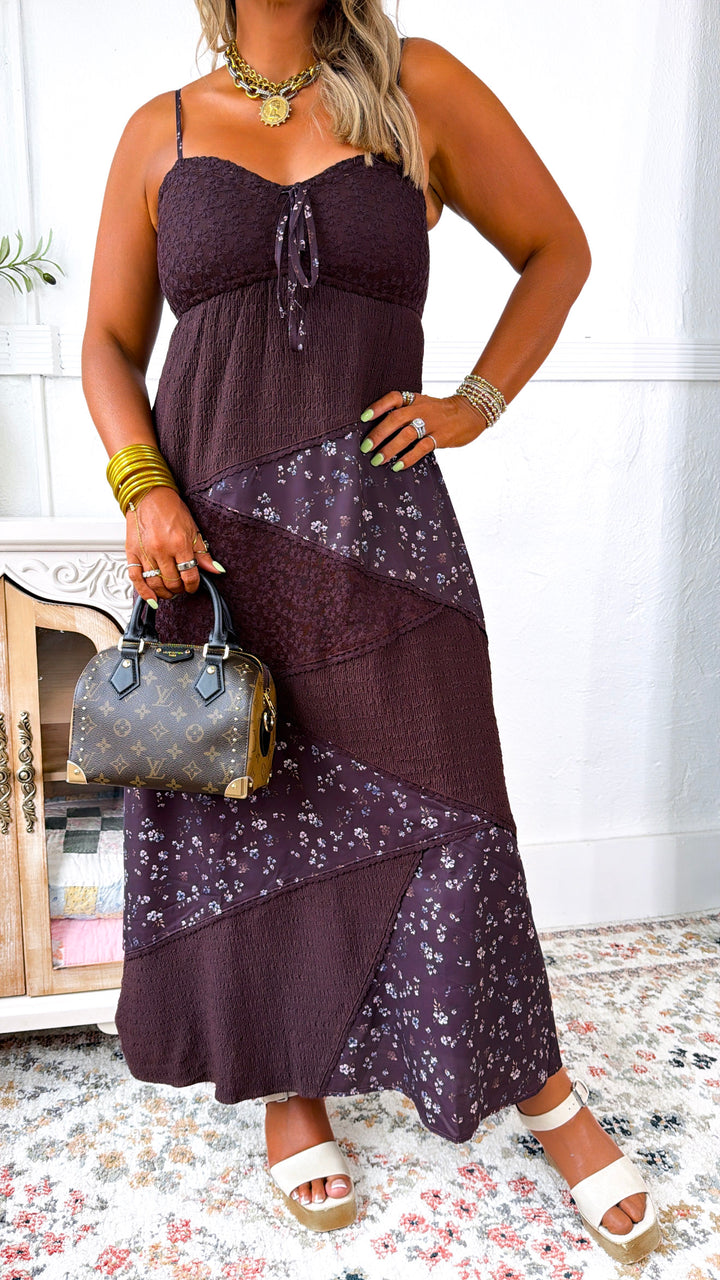 The Garden Maxi Dress, Dark Brown Multi