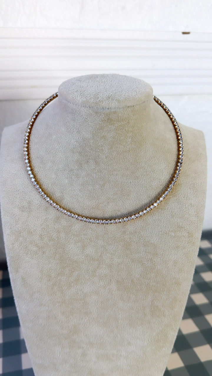 Luxe Tennis Necklace, Gold