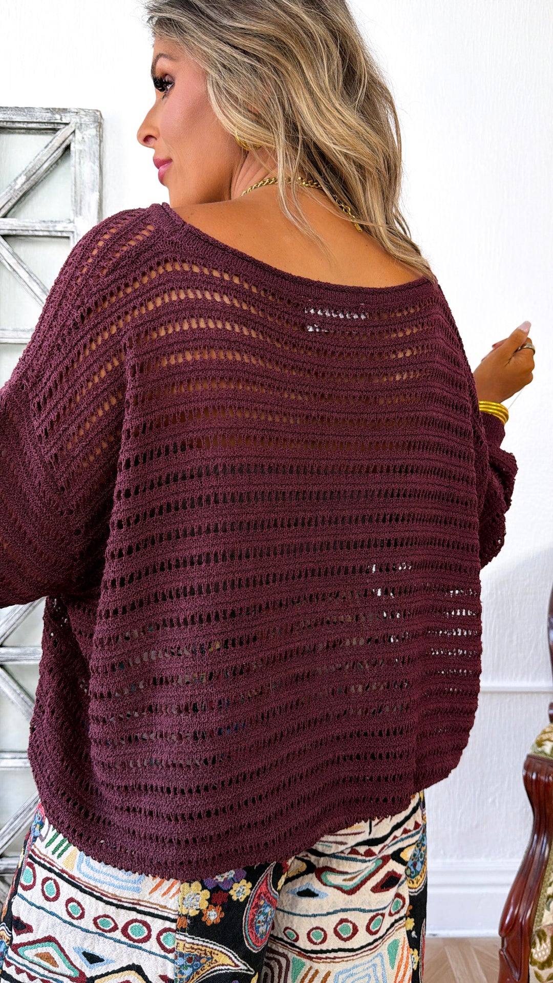 A Cool Evening Breeze Sweater, Burgundy