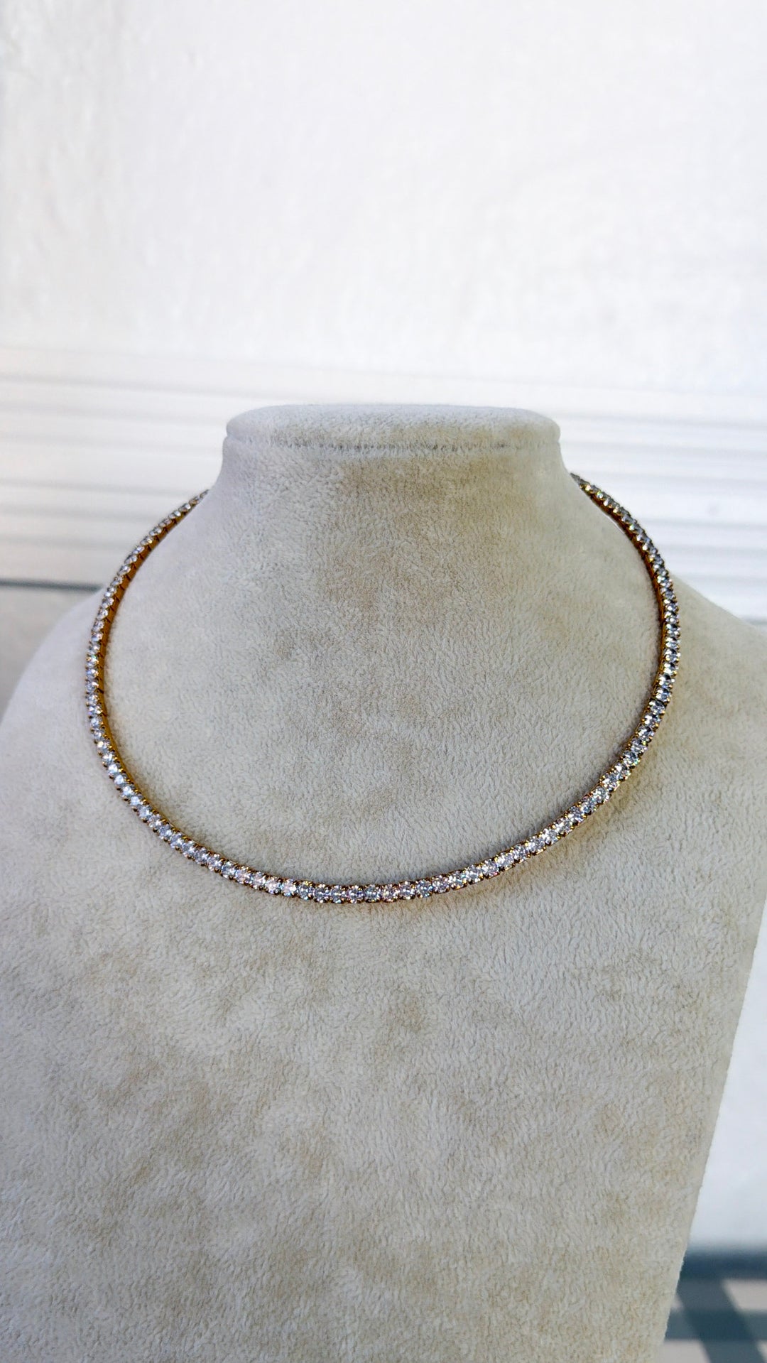 Luxe Tennis Necklace, Gold