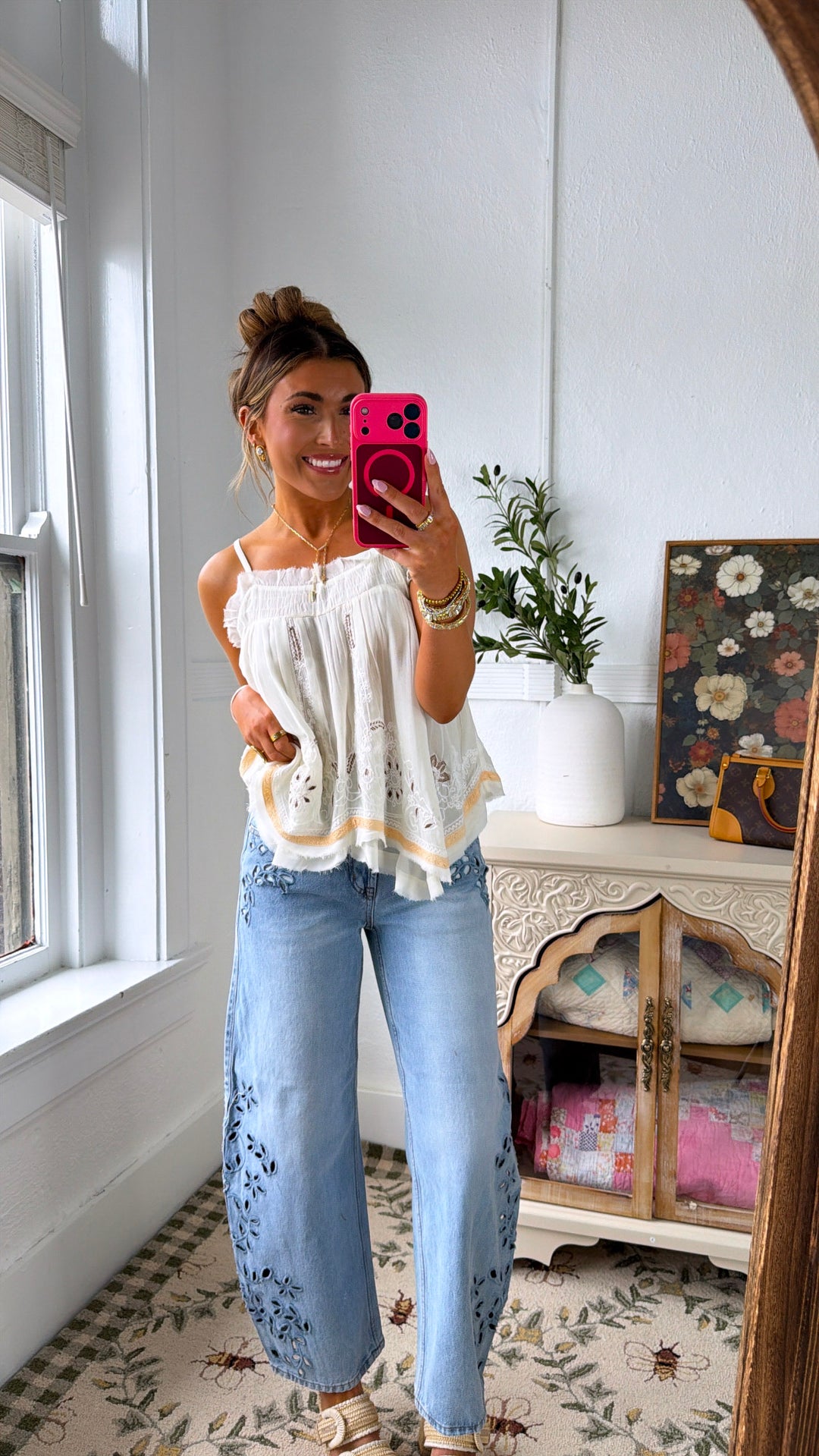 Maren Square Neck Tank, Natural