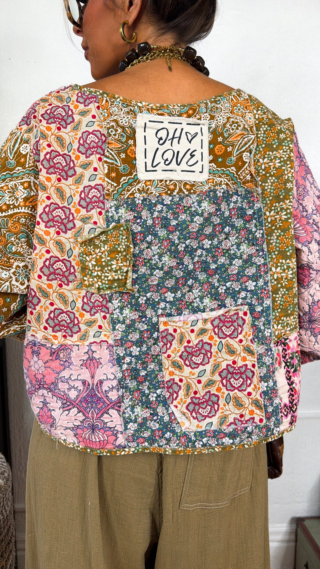 The Clara Patchwork Jacket, Pink Combo