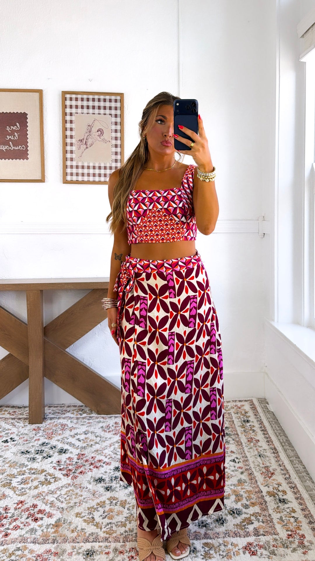 Fire Fly Lane Two Piece Set, Ivory multi