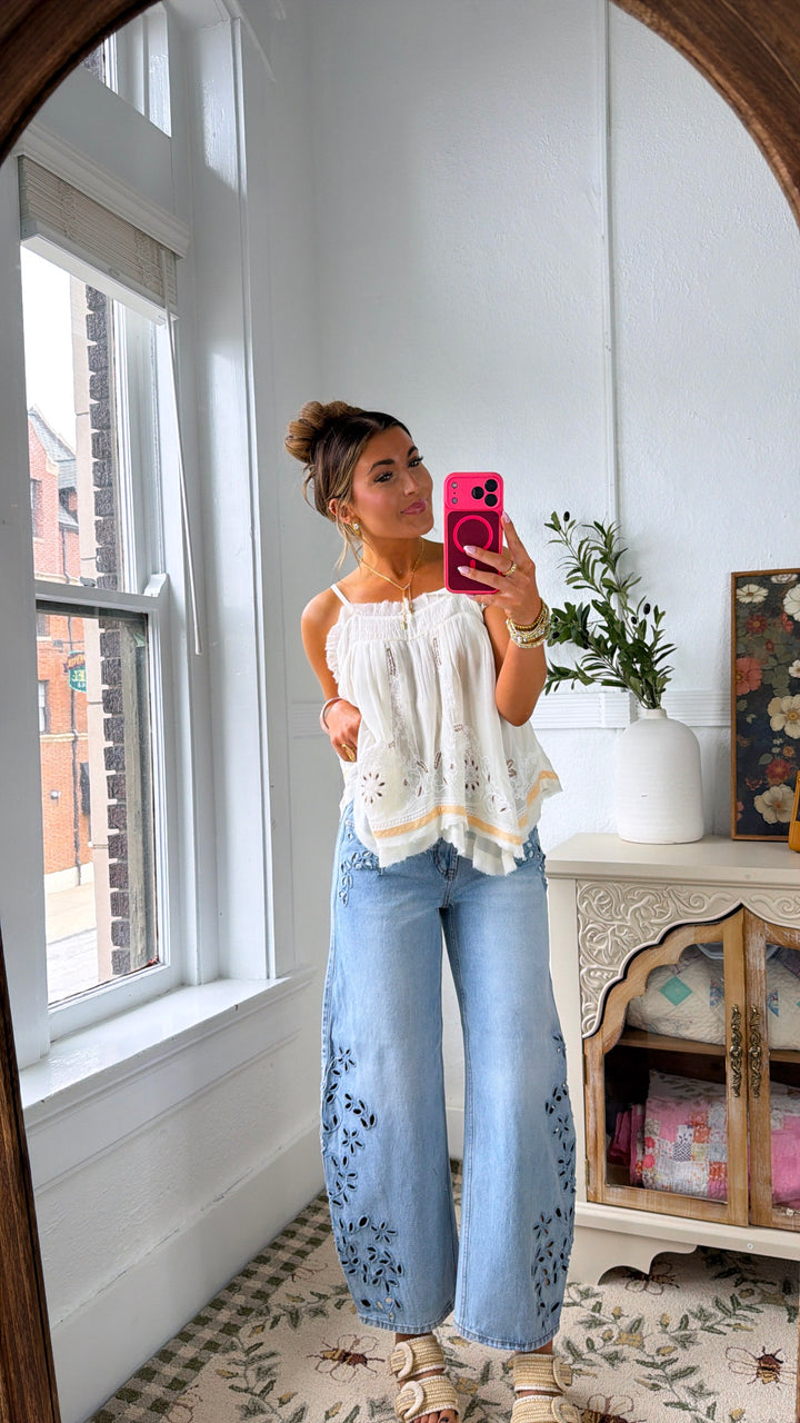 Maren Square Neck Tank, Natural