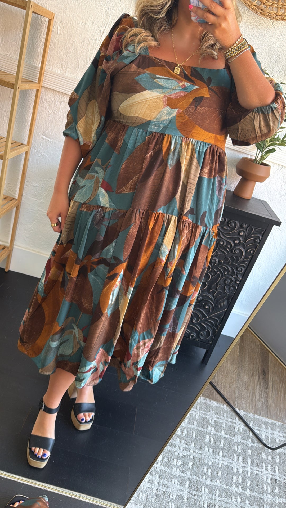 Dress To Impress Printed Maxi Dress, Teal