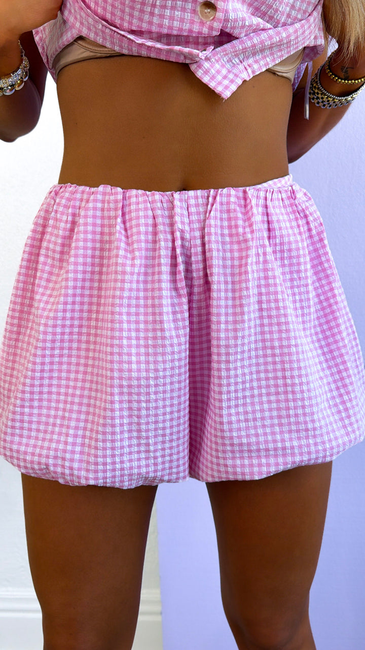 Sugar Sprinkle Gingham Set, Pink/White