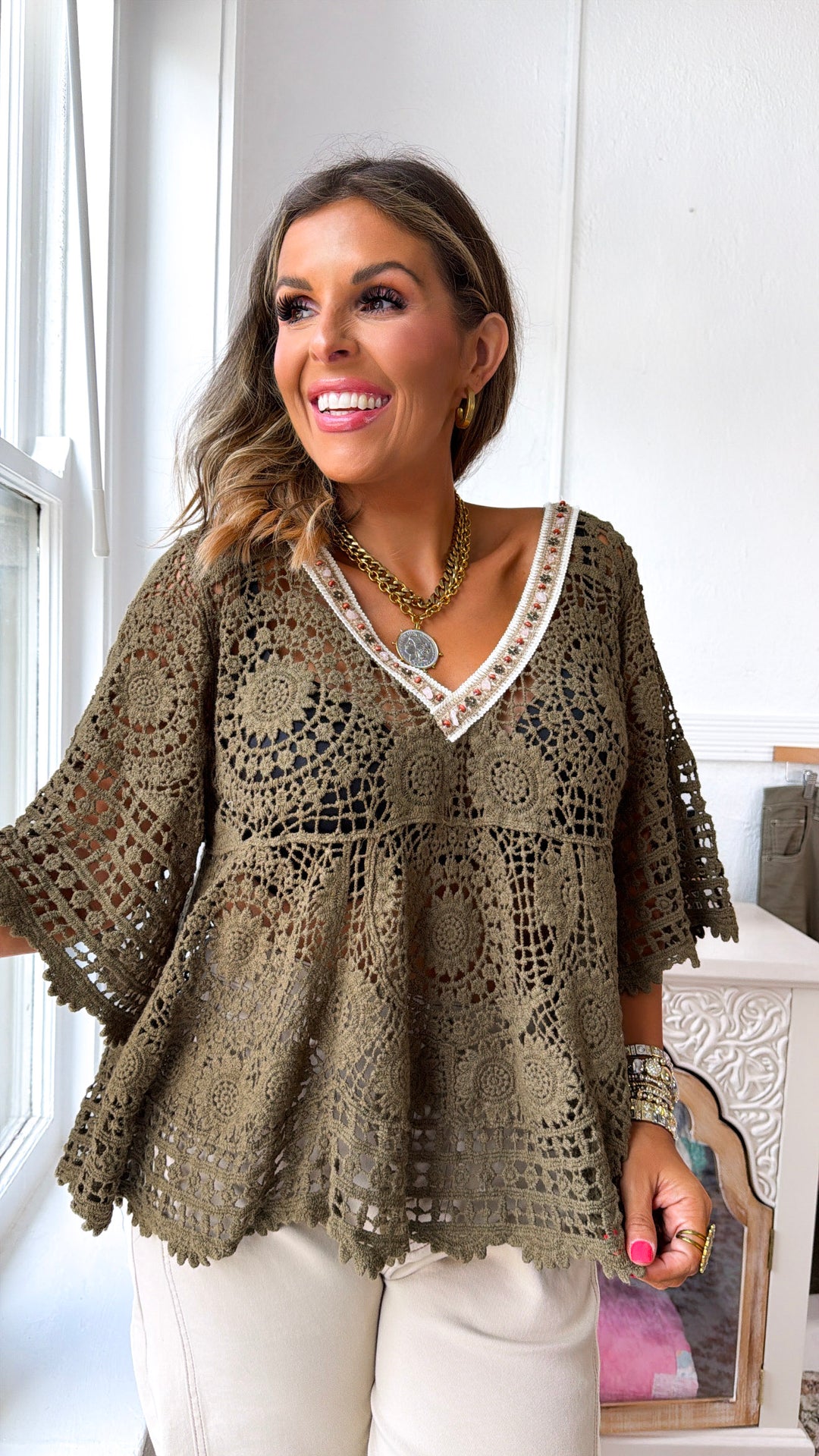 Sage & Sun Knit Top, Olive
