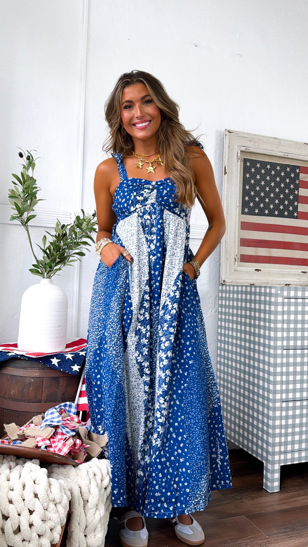 Starlit Stream Maxi Dress, Navy Small Starlit Stream Maxi Dress, Navy Small