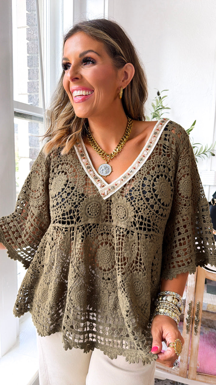 Sage & Sun Knit Top, Olive