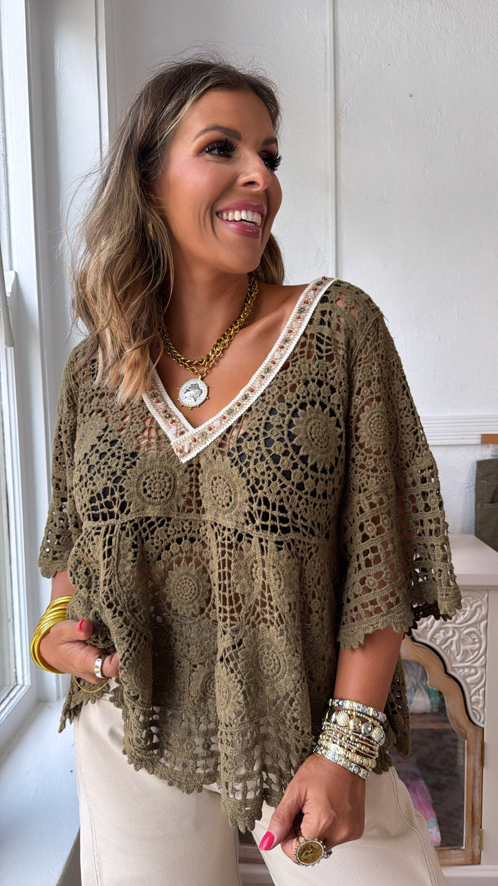 Sage & Sun Knit Top, Olive