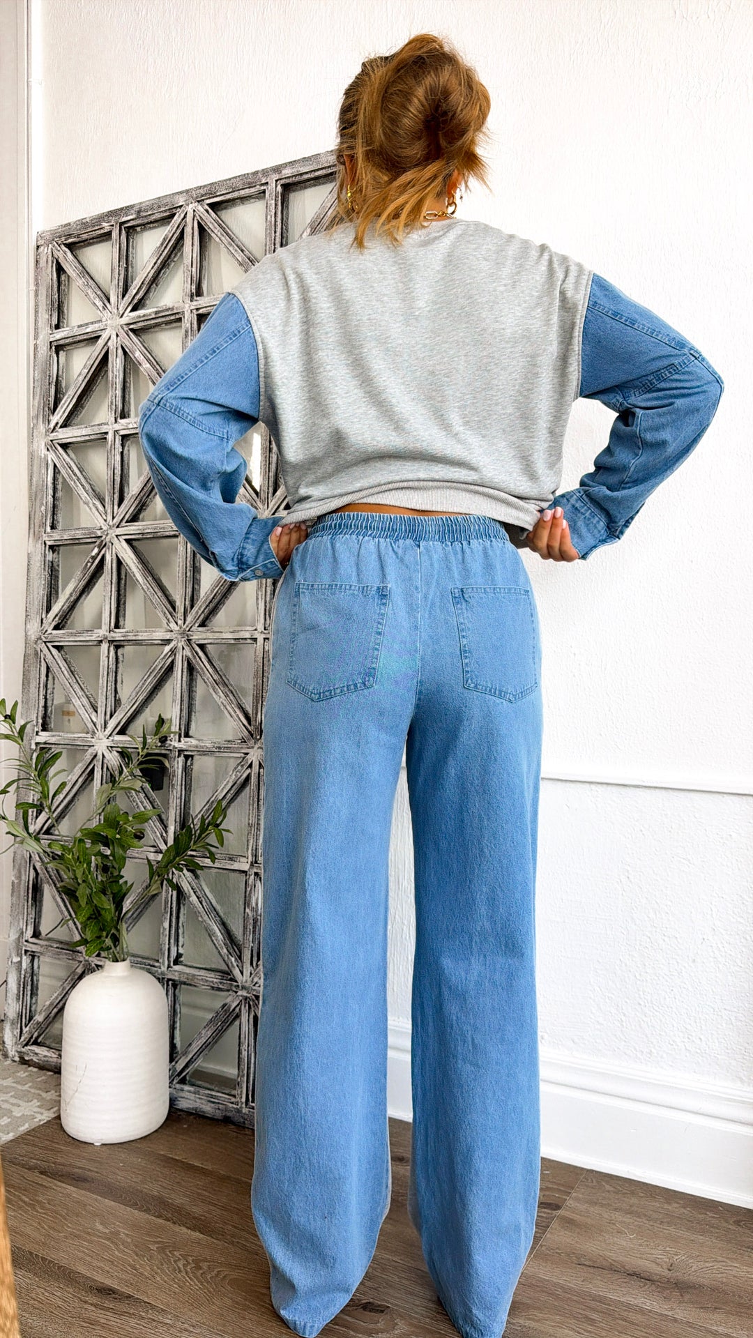 Denim Lounge Set, Grey/Denim