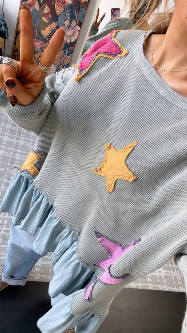 Starlight Dreams Top, Sage Blue