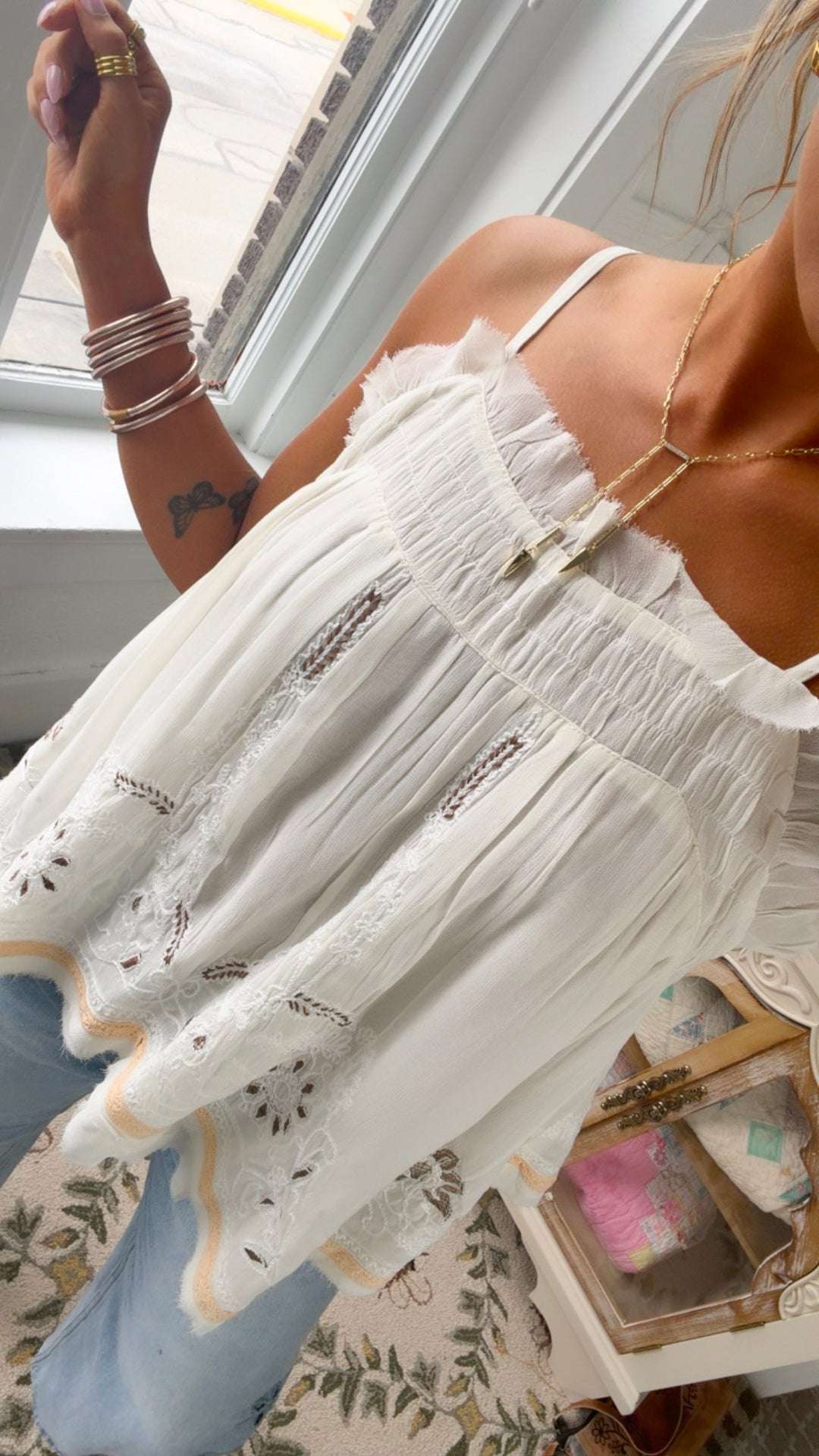 Maren Square Neck Tank, Natural