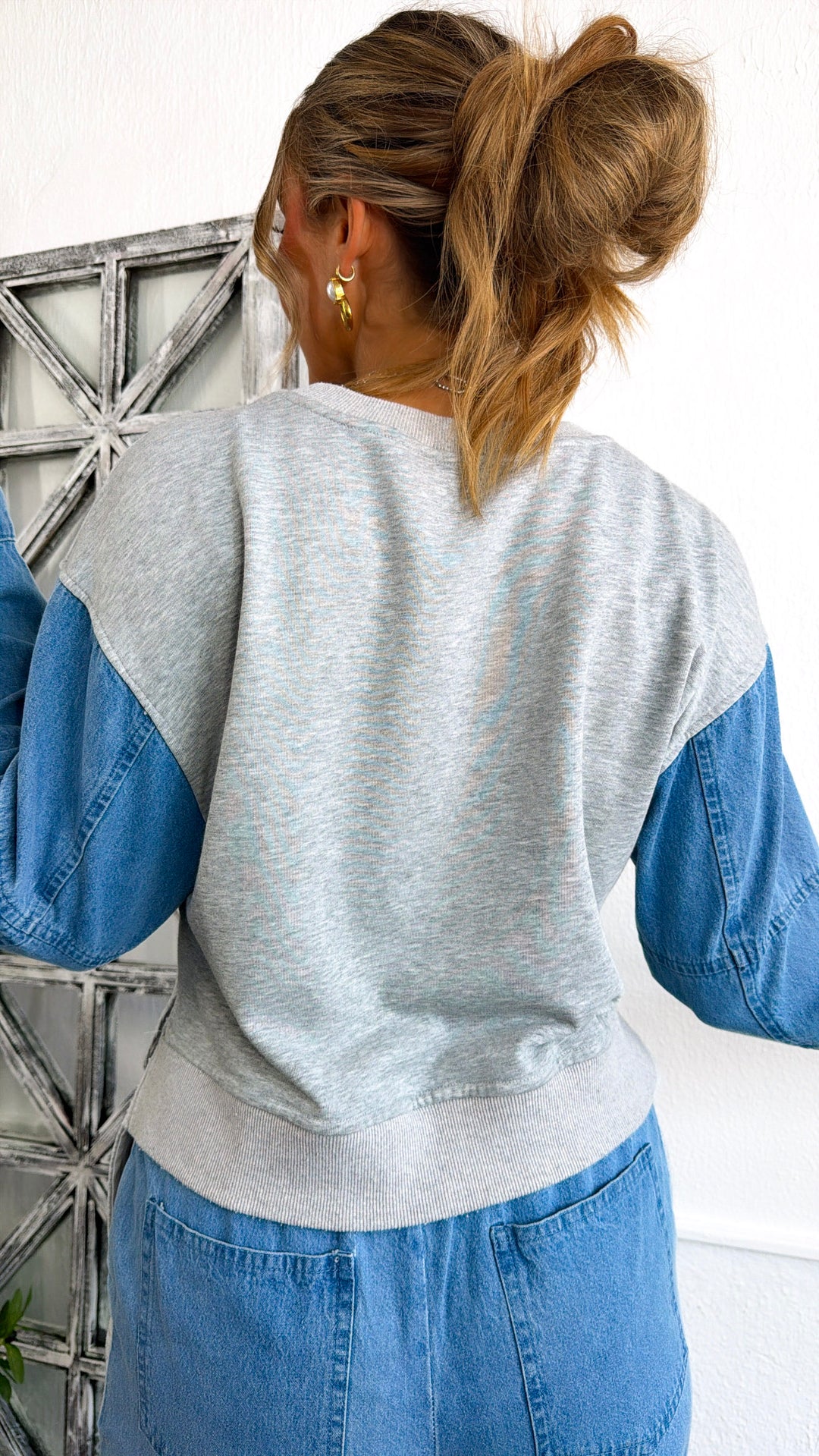 Denim Lounge Set, Grey/Denim