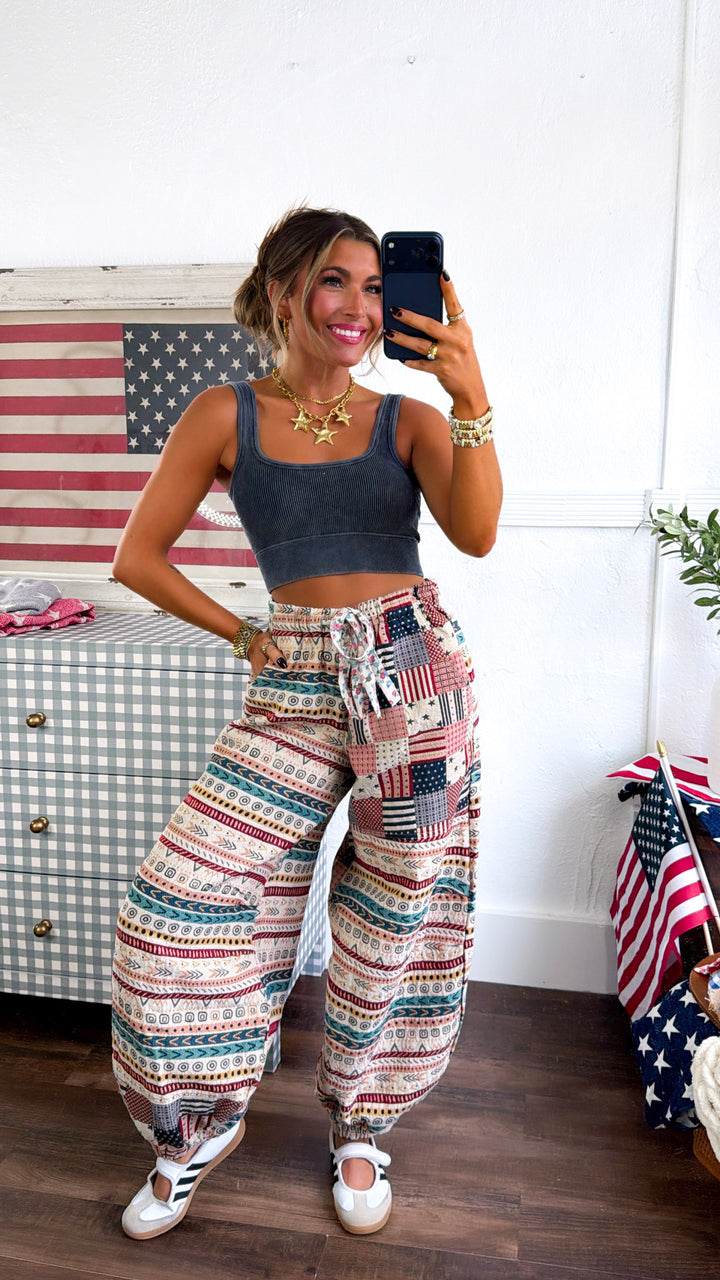 Americana Fields Jogger, Almond/Multi