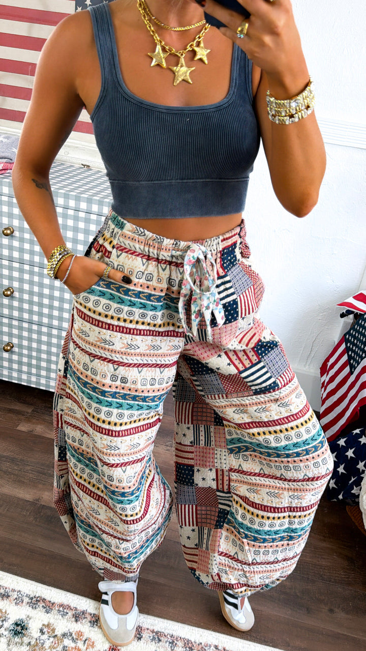 Americana Fields Jogger, Almond/Multi
