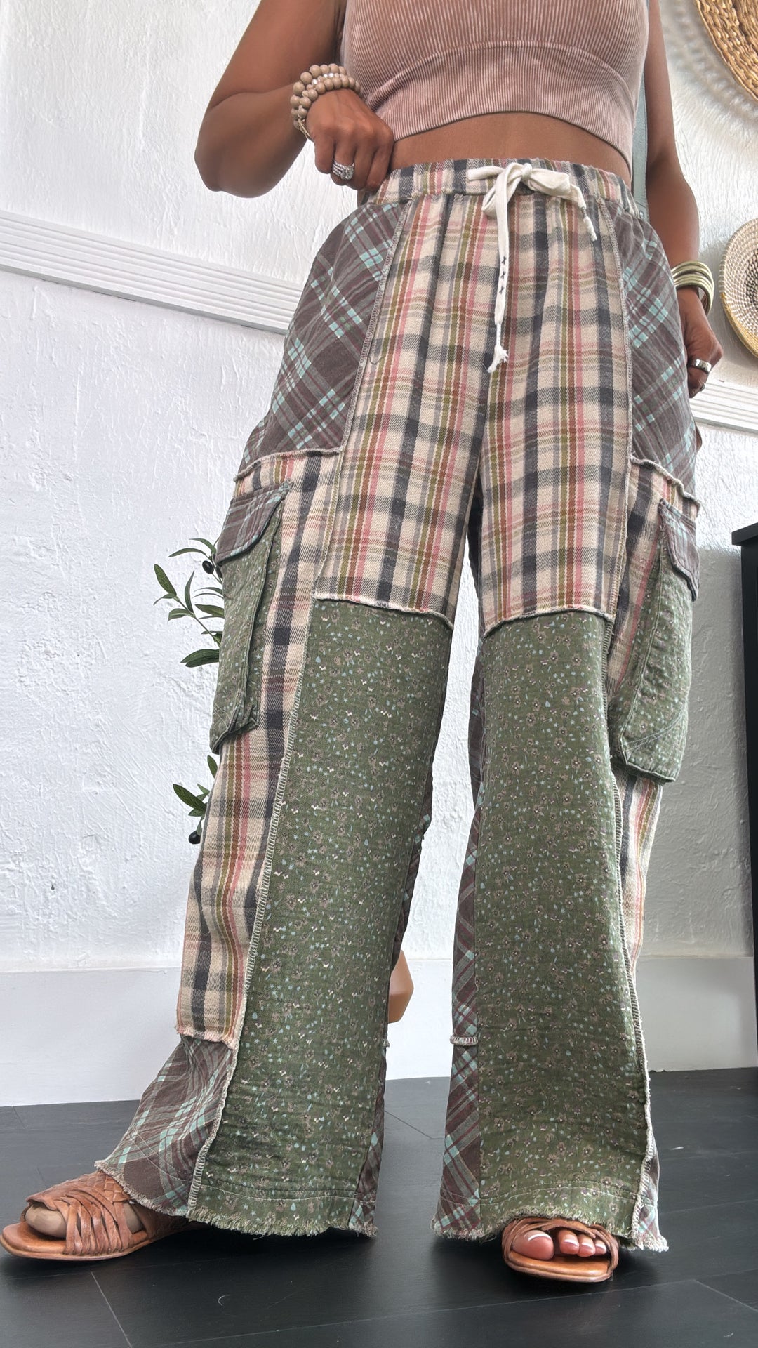 Drifter Flannel Patchwork Wide Leg Pants