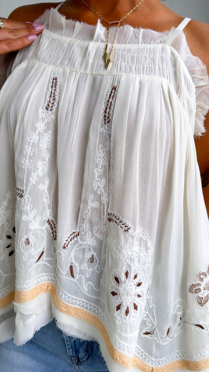 Maren Square Neck Tank, Natural