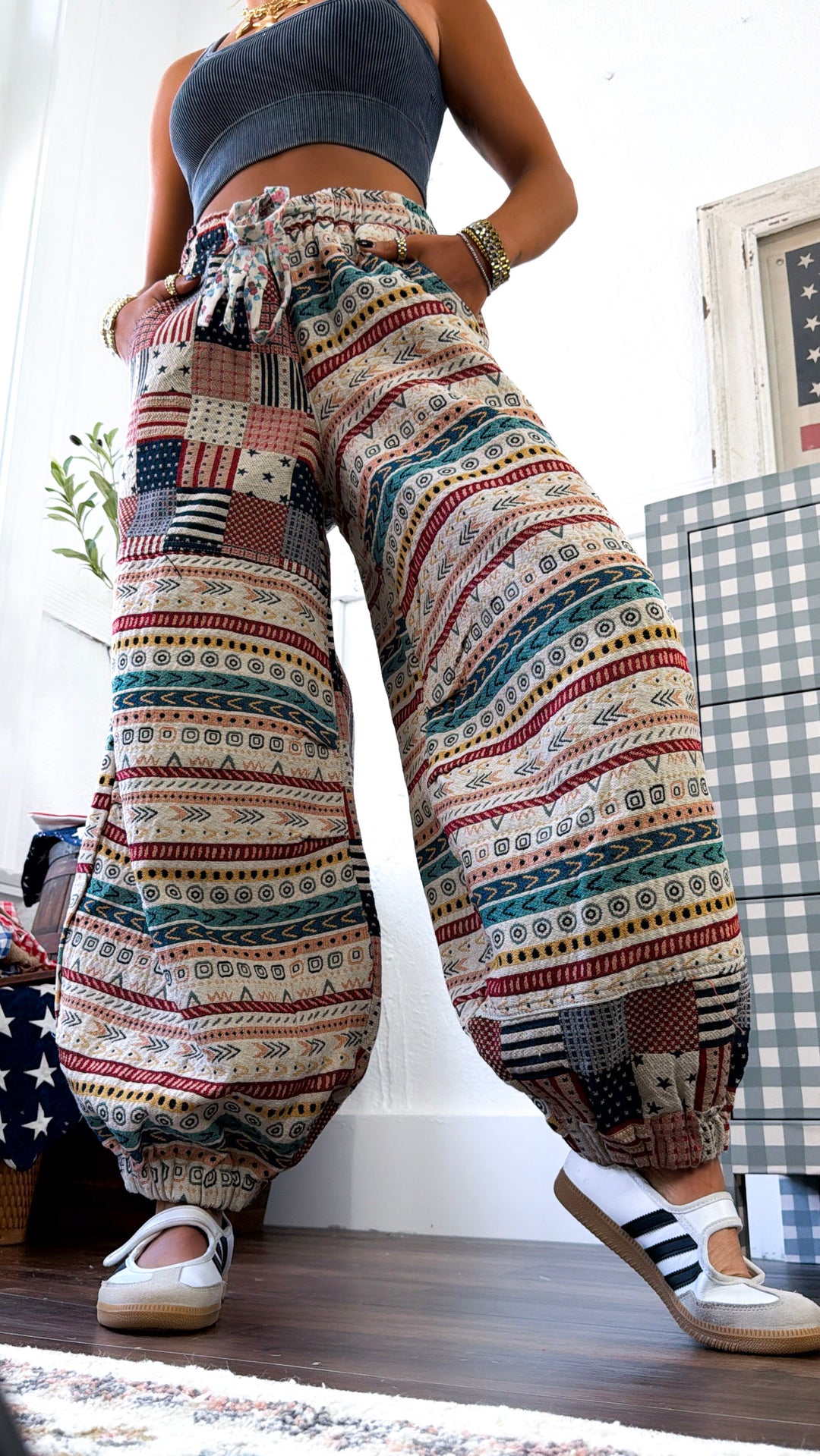 Americana Fields Jogger, Almond/Multi