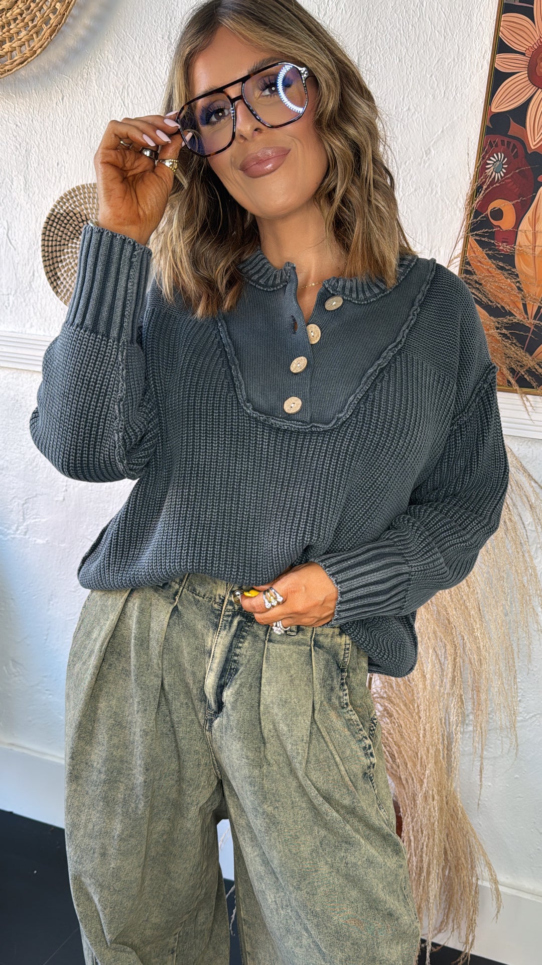 Chill Vibes Pullover Sweater, Midnight