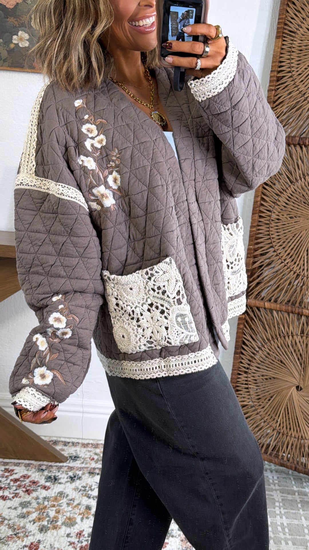 Canyon Quilted Jacket, Charcoal