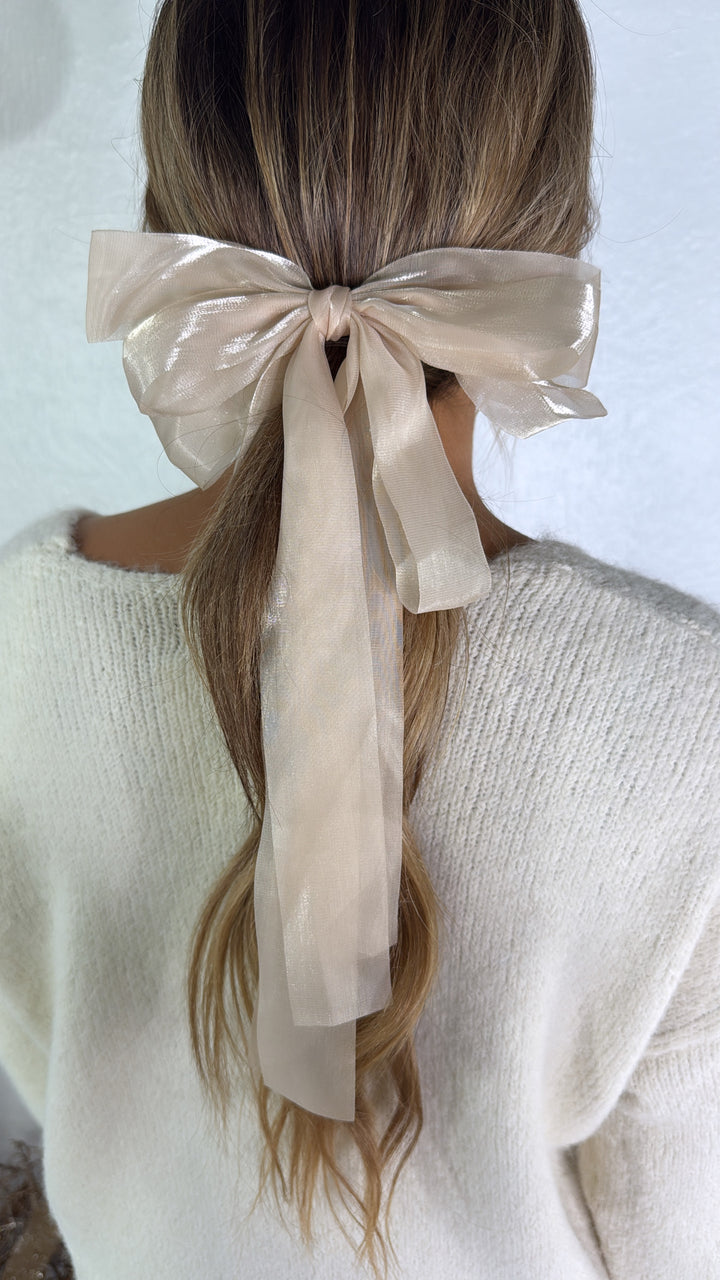 Taupe Satin Bow