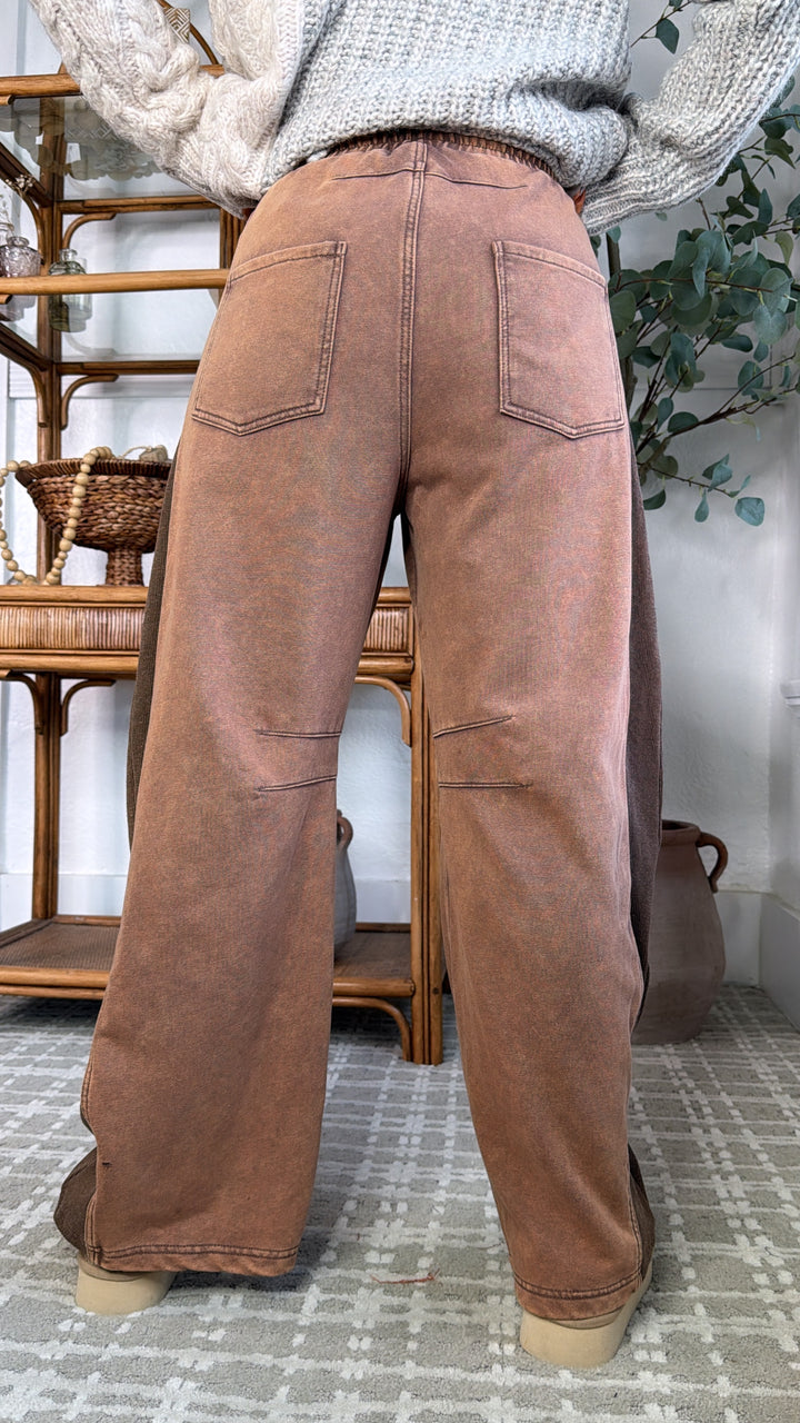 Trend Setter Barrel Leg Sweatpant, Brown