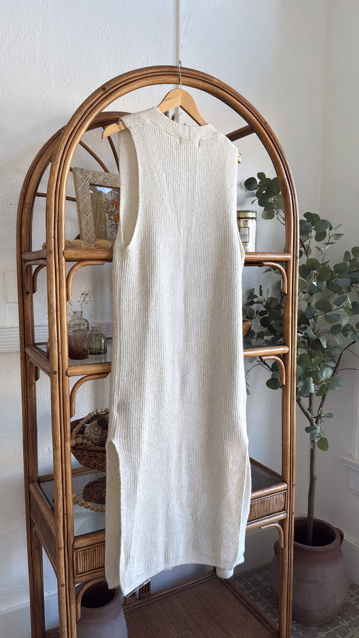 Glacier Drift Knit Duster, Champage