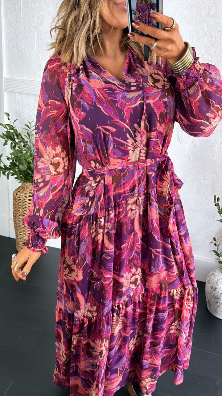 Violet Dusks Maxi Dress, Purple Multi
