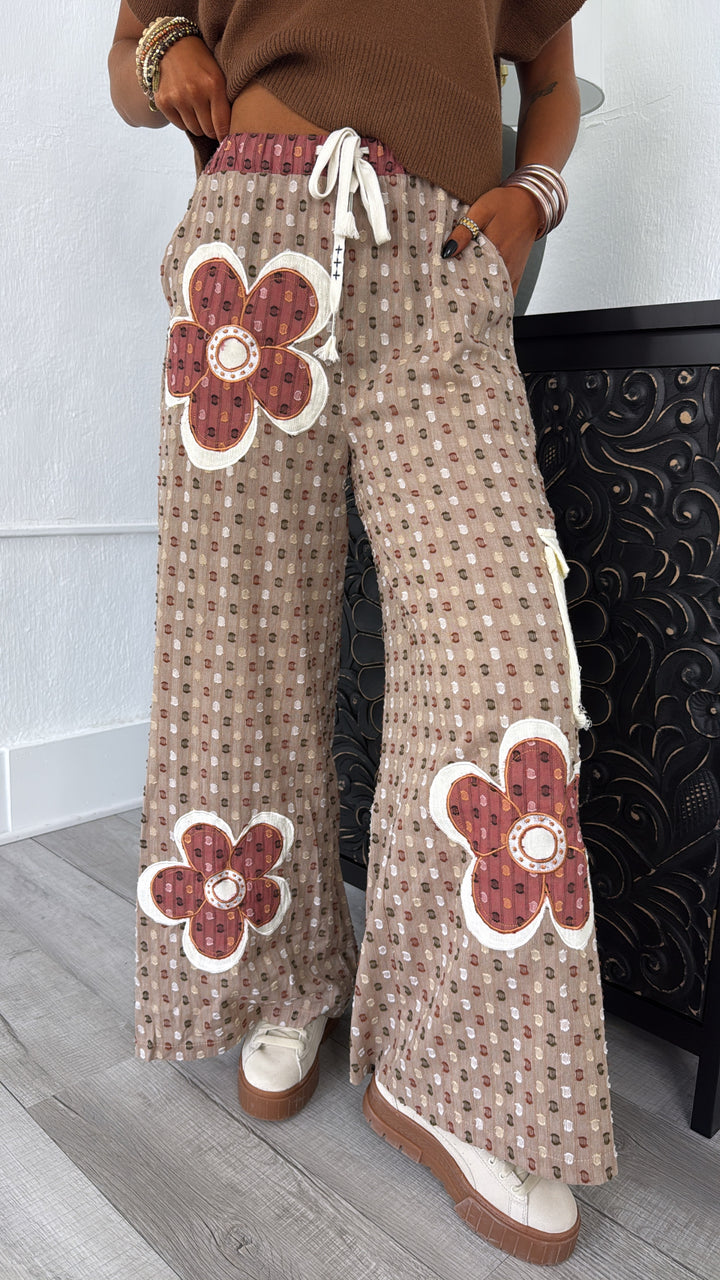 Isla Floral Pant, Taupe Multi