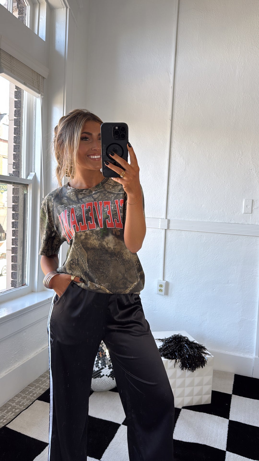 Camo Cleveland Graphic Tee, Orange/Camo