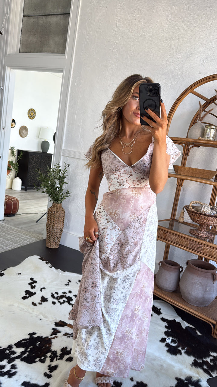 Country Fields Maxi Dress, Cream Floral