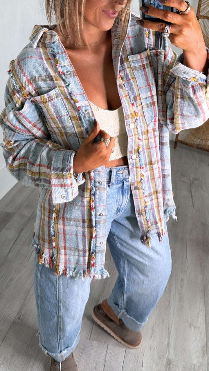 Sunbleach Flannel Top, Lt. Blue