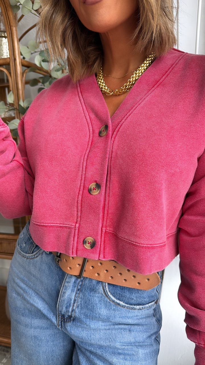 Morning Mist Knit Cardigan, Pink