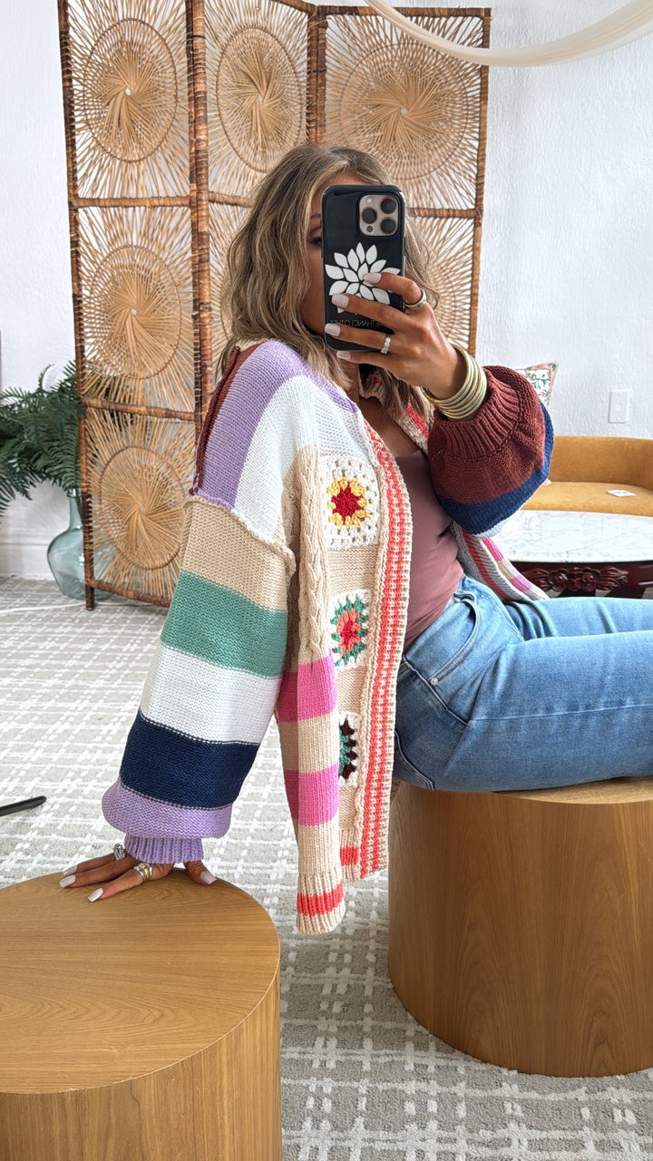 Sophie Color block Cardigan, Multi